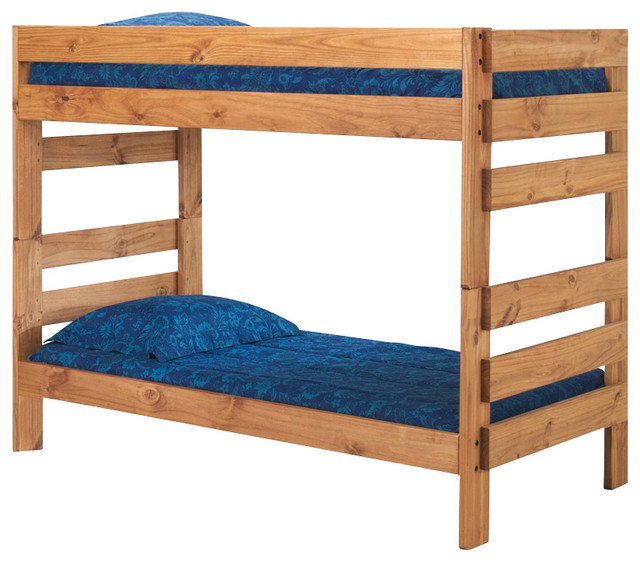 Chelsea Home Twin Over Twin Stackable Bunk Bed in Ginger Stain
