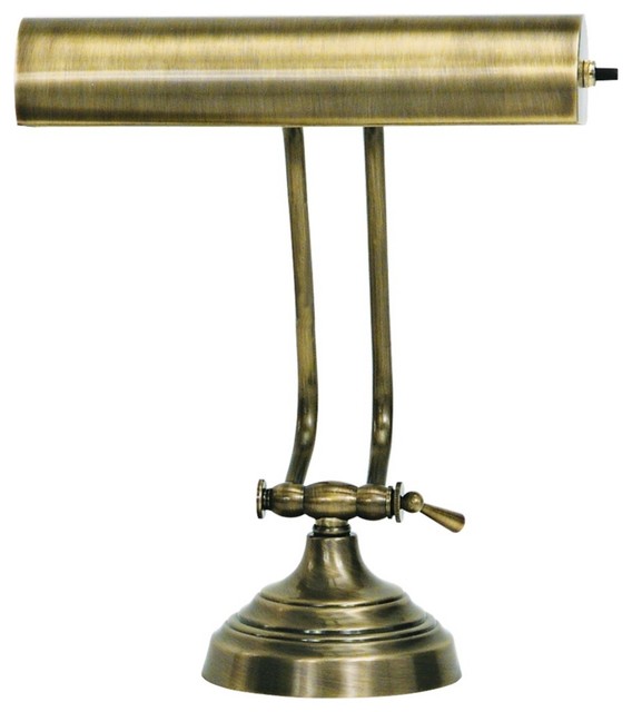 Traditional House Of Troy Advent Twin Arm Antique Brass Piano Desk Lamp 