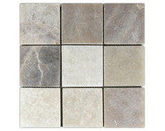 Mixed Quartz 4" x 4" Stone Mosaic Tile modern-mosaic-tile