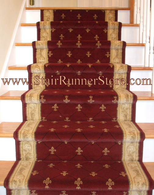 Straight Staircase Stair Runner Installations Traditional new york