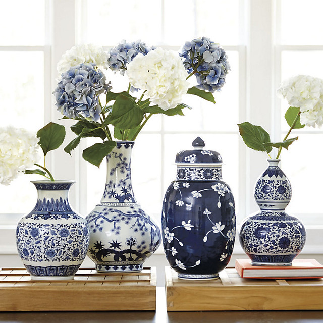 Blue and White Porcelain Vases Asian Vases by Ballard Designs