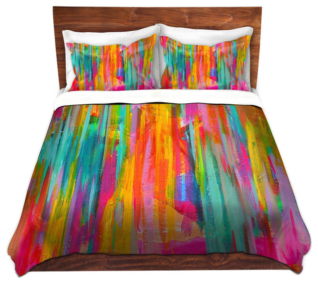 Duvet Cover Twill - Neon Double Abstract contemporary-duvet-covers-and ...