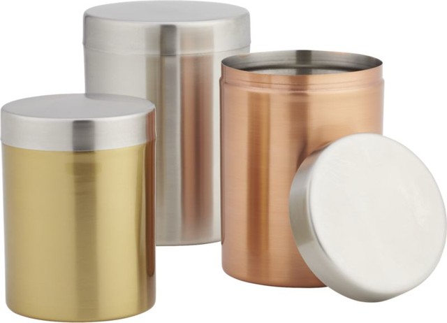 3 piece mixed metal canister set modern kitchen 3 piece mixed metal canister set modern kitchen