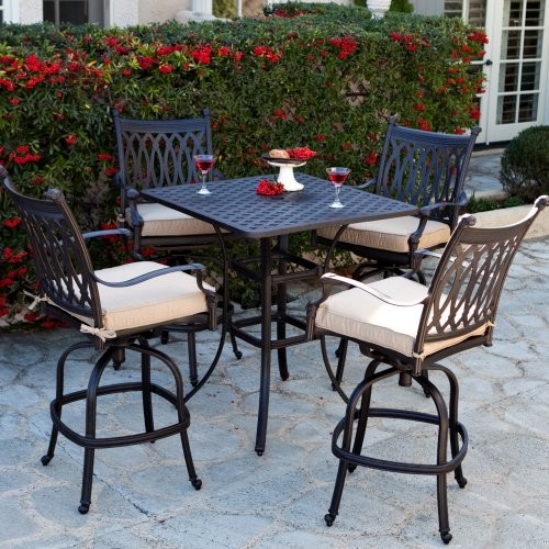 Cast Aluminum Bar Height Patio Dining Set - Home Design 2016/2017