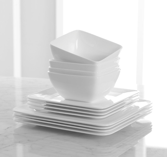 Hotel Collection, Bone China 12 Piece Square Set Contemporary