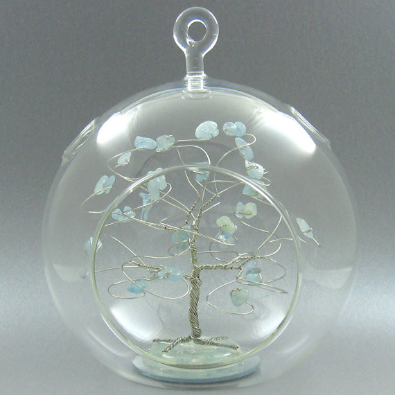 march birthstone aquamarine and silver christmas ornament march birthstone aquamarine and silver christmas ornament