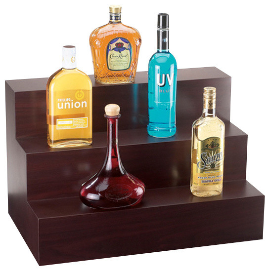 24W x 15D x 15H 3 Step Bottle Display Dark Wood 1 Ct Contemporary