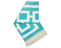 Jonathan Adler Nixon Turquiose Throw Blanket modern throws
