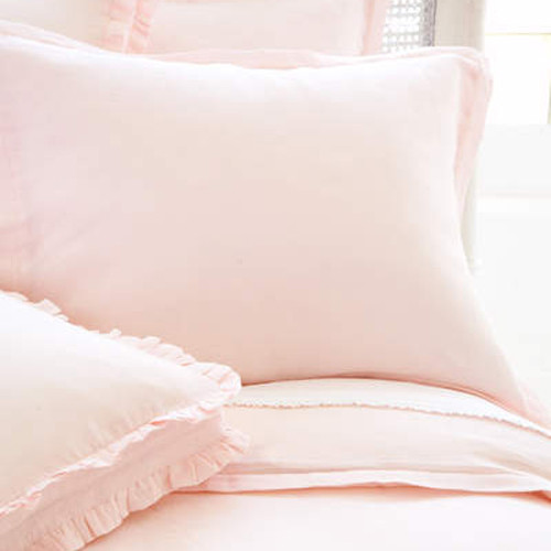On Sale Linen Pale Rose Euro Boxed Ruffle Sham Modern Baby Bedding