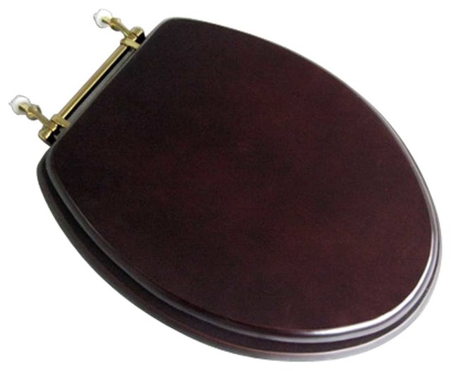 Toilet Seats Dark Oak Fin Hardwood Toilet Seat Brass Hinge Elong