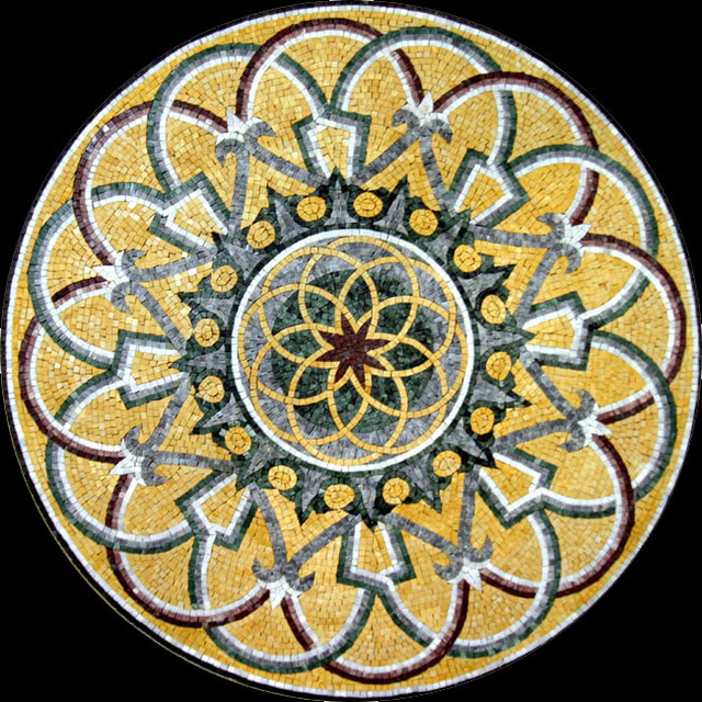 Custom Designed Handcut Marble Mosaic Medallions mediterranean-wall-and-floor-tile