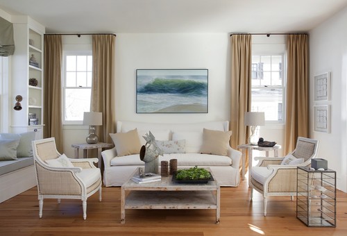 客廳窗簾設計｜白色基底凸顯暖色調窗簾