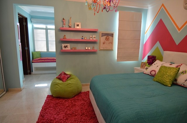 Teen Girls Chevron Bedroom  Modern  houston  by Droz Design