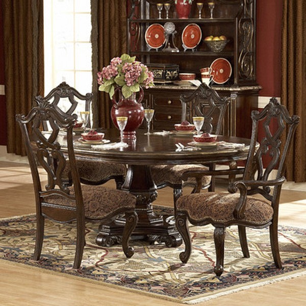 ART Furniture Grand European Round Pedestal Table in Distressed