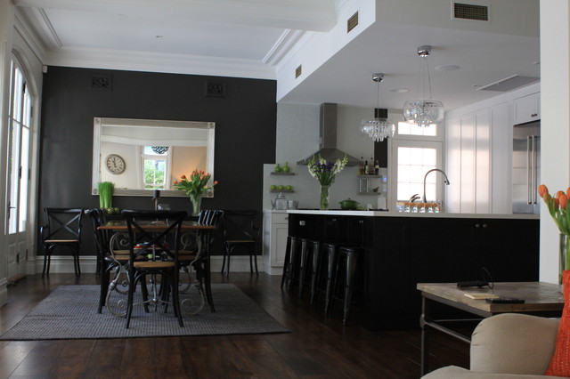 Cremorne Point Black and White Kitchen - contemporary - kitchen ...