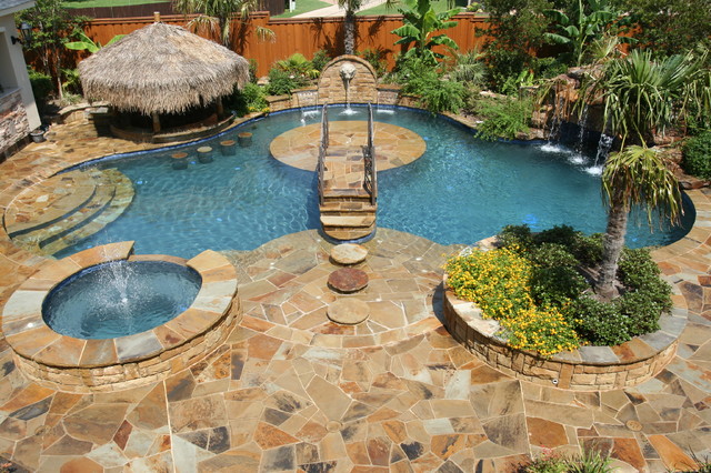 Backyard Paradise - tropical - pool - dallas - by El Dorado Pools