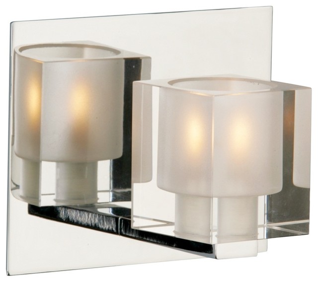 Blocs Collection Glass Chrome One Light Wall Sconce - Contemporary - Bathroom Vanity Lighting ...