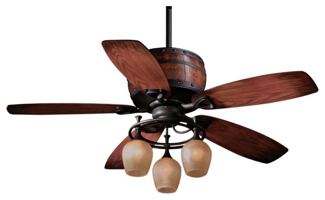 Country Cottage 52quot; Cabernet Oil Burnished Bronze Ceiling Fan