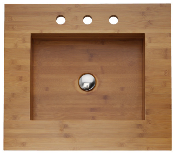 Integrated Bamboo Sink & Counter Asian Bathroom Sinks by Lenova