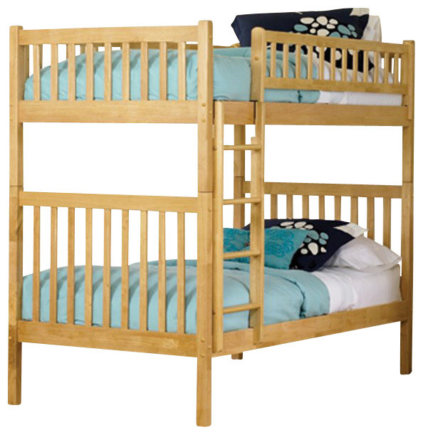 Atlantic Furniture Arizona Wood Twin over Twin Bunk BedNatural Maple
