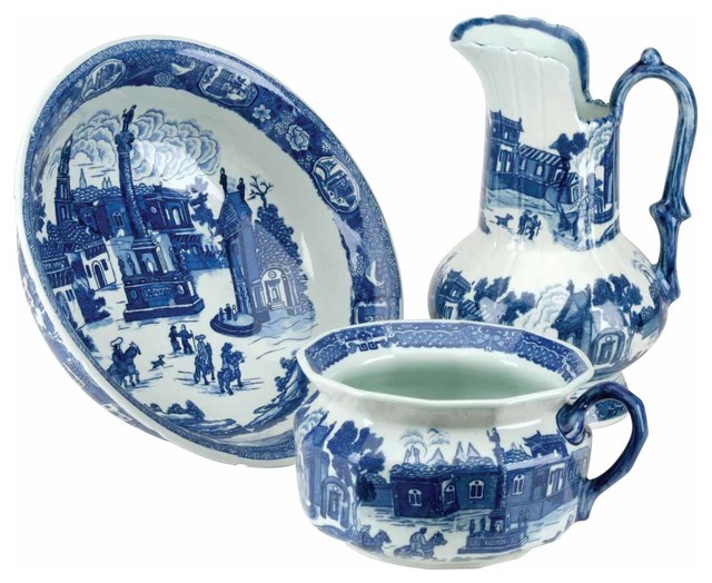 Chamber Pots Delft Blue Ceramic Chamber Pot Wash Stand Set 15289