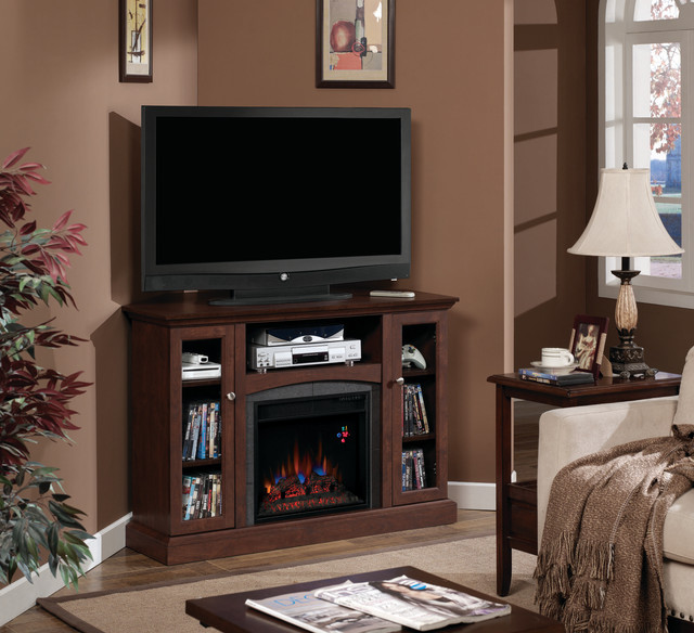 Bancroft Wall or Corner Electric Fireplace Media in Antique