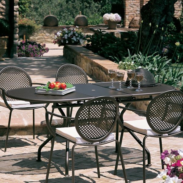 Metal Oval Outdoor Extension Dining Table Outdoor Dining Tables