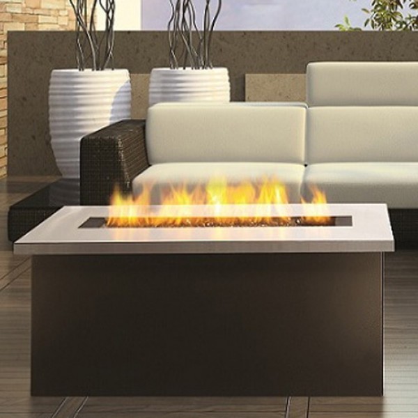 Key West Fire Coffee Table with Stainless Steel Top