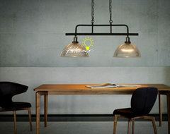 LOFT RH Heavy Metal 2 Glass Grid Shades Pendant Lighting contemporary pendant lighting