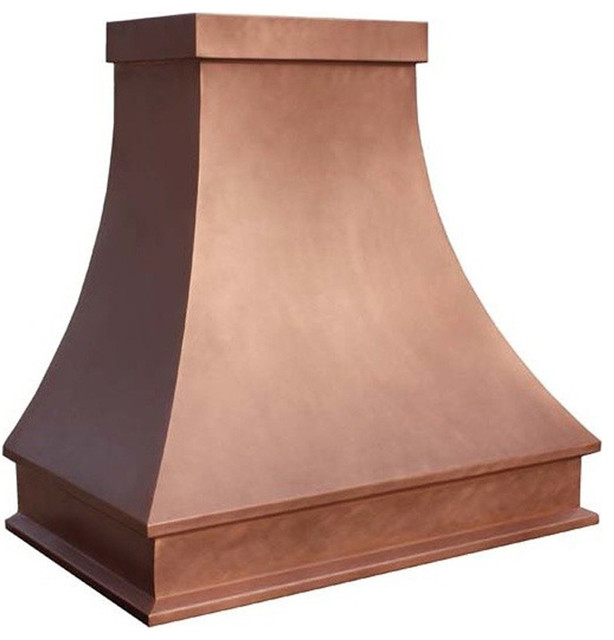 Copper Kitchen Hood "Tennessee", Natural Fired, 30", Wall Mount Rustic Range Hoods And Vents
