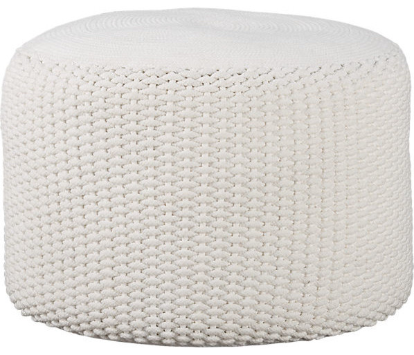 Criss Knit Indoor-Outdoor Pouf contemporary-floor-pillows-and-poufs