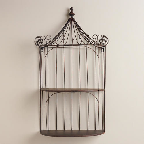 Wrought Iron Bird Cage Wine Rack PNG