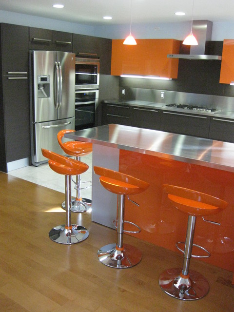 ORANGE GLOSS KITCHEN DESIGNS - contemporary - kitchen products ...