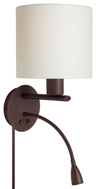 Dainolite DLED410-W-OBB Wall Sconce With Gooseneck Led Reading Lamp Obb Finish - Contemporary ...