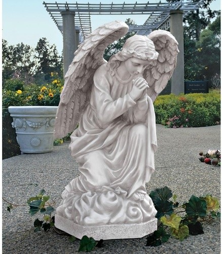The Praying Basilica Angel Statue - modern - garden sculptures ...