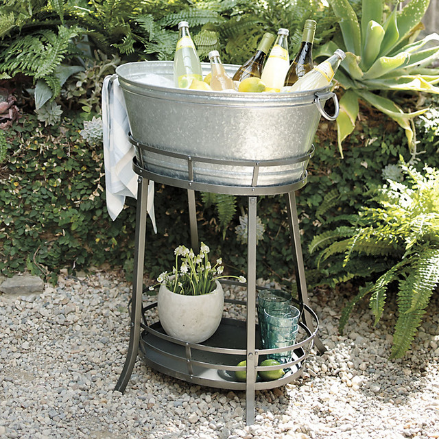 Hayden Beverage Tub with Stand Farmhouse Ice Tools And Buckets by