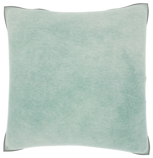 Sea Green 18-inch Velour Throw Pillow - Contemporary ...