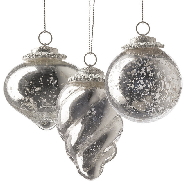 set of six silver mini antique christmas ornaments set of six silver mini antique christmas ornaments