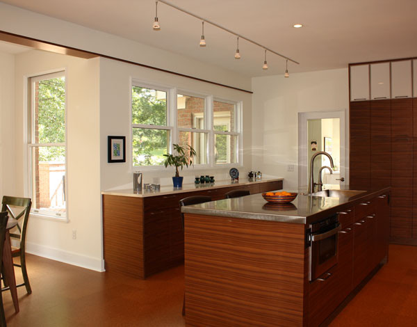 view from entry modern kitchen