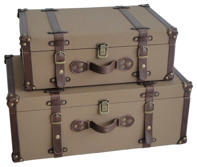 Valencia Canvas Suitcases Modern Decorative Trunks by Screen Gems