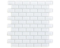 White 1x2 Mini Glass Subway Tile modern-tile