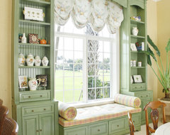 Green Painted Custom Built-in with Window Seat traditional furniture