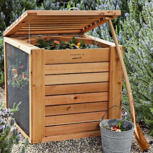 Farmer D Cedar Composter Contemporary Compost Bins by WilliamsSonoma