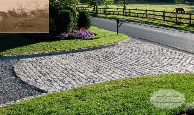 Cobble Stone Driveway in New York - Traditional - Landscape - new york 