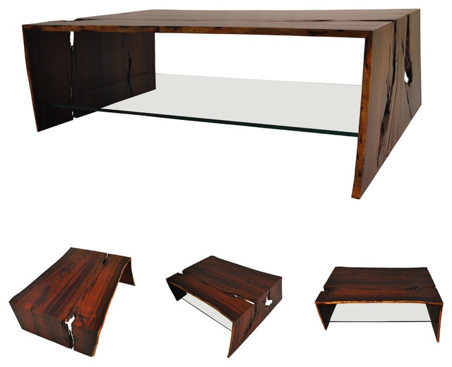 Live Edge Cocobolo Slab Coffee Table Rotsen Furniture Contemporary