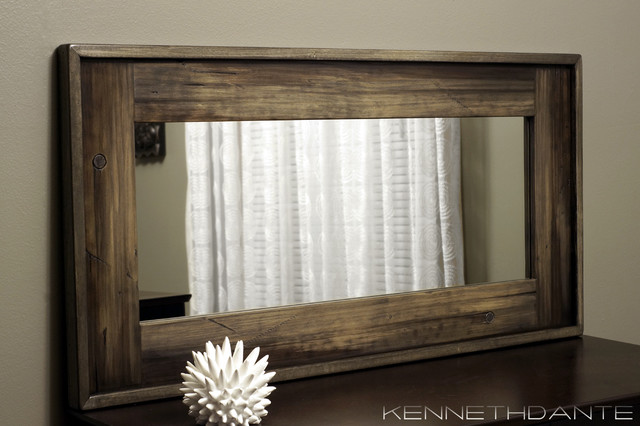 Wood Framed Mirrors  Rustic  milwaukee  by KennethDante Woodworks