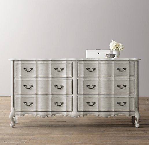 Marais Wide Dresser, Antique Gray Mist Traditional Kids Dressers