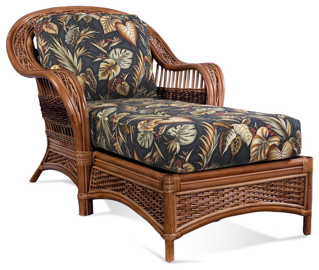 Rattan Chaise Lounge - Tigre Bay - Tropical - Indoor Chaise Lounge