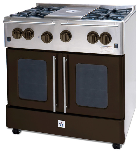 BlueStar Statuary Bronze 36" Gas Range Modern Gas Ranges And