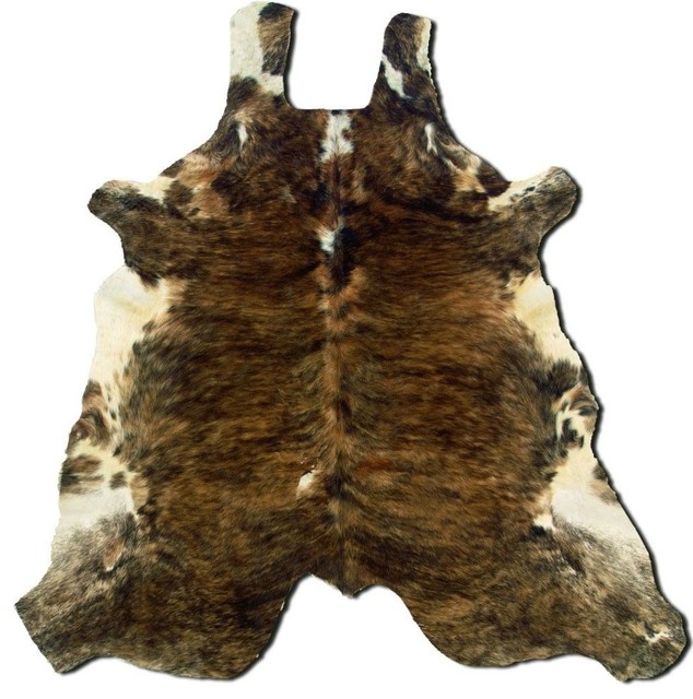 Animal Inspirations Cowhide 6'x7' Rectangle Medium Brindle Area Rug Contemporary Area Rugs